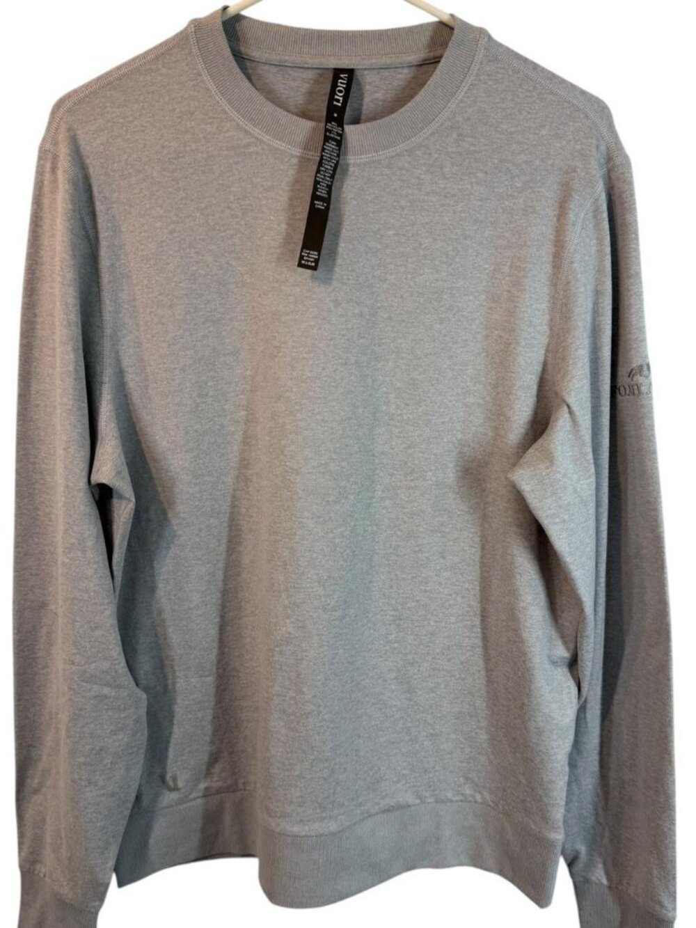 Vuori Ponto Performance Crew Sweater in Grey, Size Medium